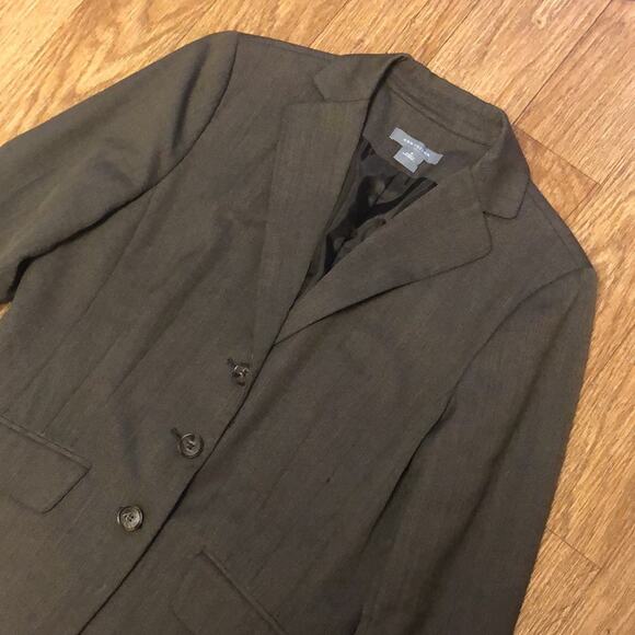 Ann Taylor Brown Wool Tweed Suit Jacket Blazer Size 8 - Picture 4 of 12
